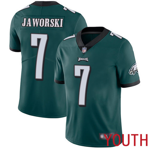 Youth Philadelphia Eagles 7 Ron Jaworski Midnight Green Team Color Vapor Untouchable NFL Jersey Limited Player